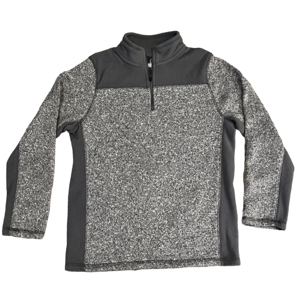 Champions Boys 1/4 Zip Pullover Sweater Gray Size Medium 8-10 EUC